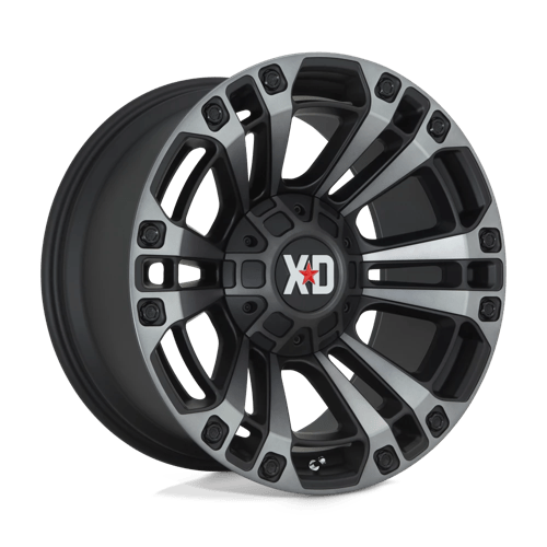 XD Wheels Xd851 Monster 3 20x9 5x127 / 5x139.7 0 78.1 Noir satiné avec teinte grise