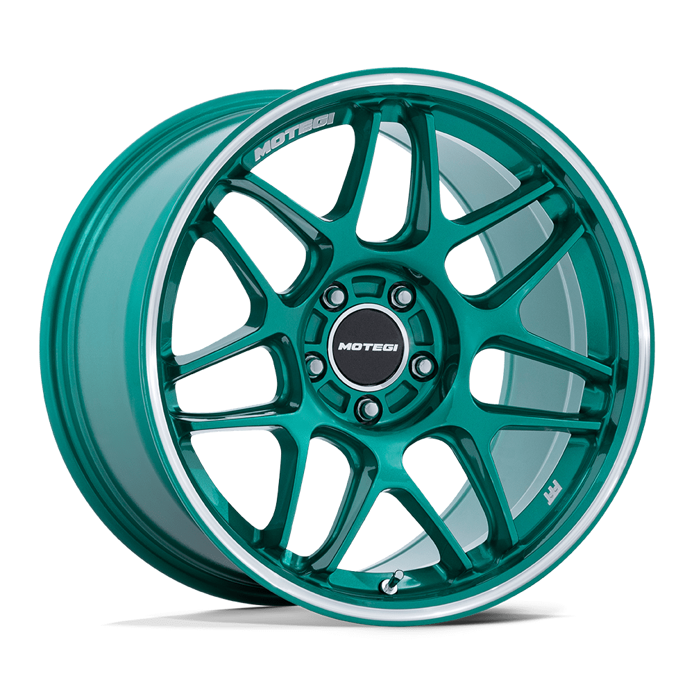 Motegi Mr158 Tsubaki 18x9.5 5x114.3 15 72.56 Hokkaido Green Machined Lip