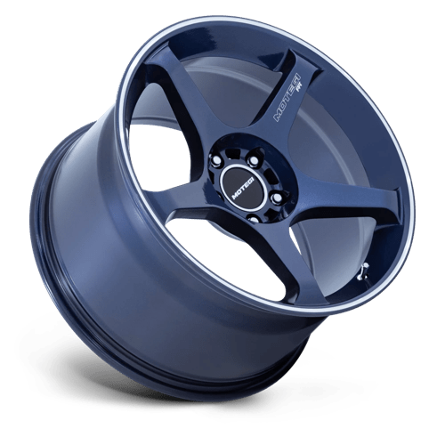 Motegi Mr159 Battle V 17x8.5 5x100 30 56.15 Obsidian Blue W/ Machined Lip Stripe