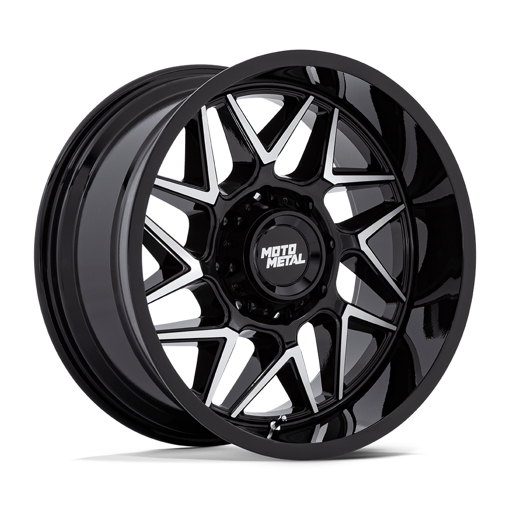 Moto Metal Mo812 Turbine 20x10 5x127 -18 71.5 Gloss Black W/ Machined Face