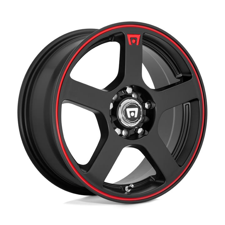 Motegi Mr116 Fs5 18x8 5x108 / 5x114.3 45 72.56 Matte Black Red Racing Stripe
