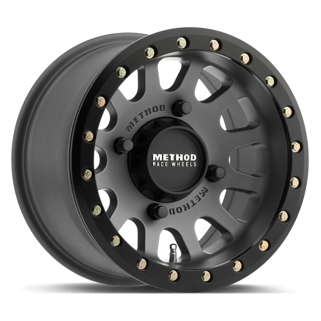 Method Race Wheels MR401 UTV Beadlock 15x7 4x136 38 106 Titanium - Matte Black Ring