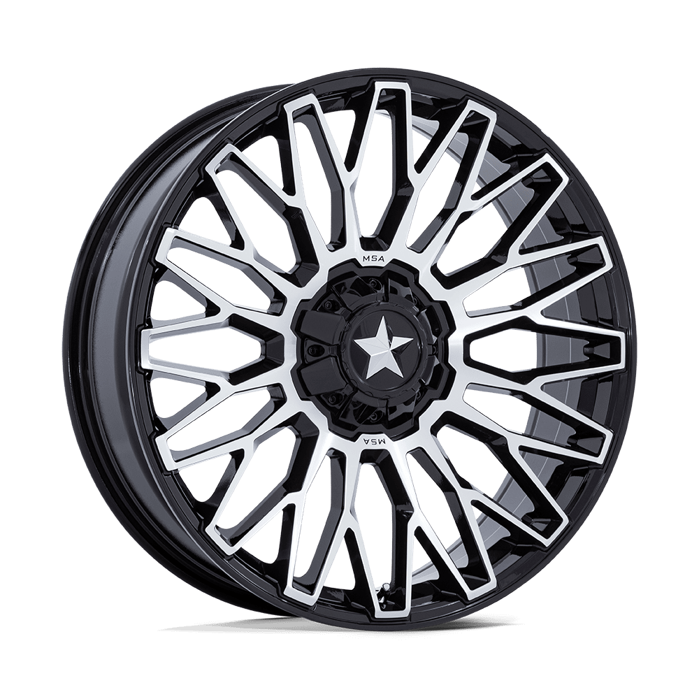 Roues tout-terrain MSA M50 Clubber 24x7 4x137 / 4x156 0 110.1 Noir brillant usiné