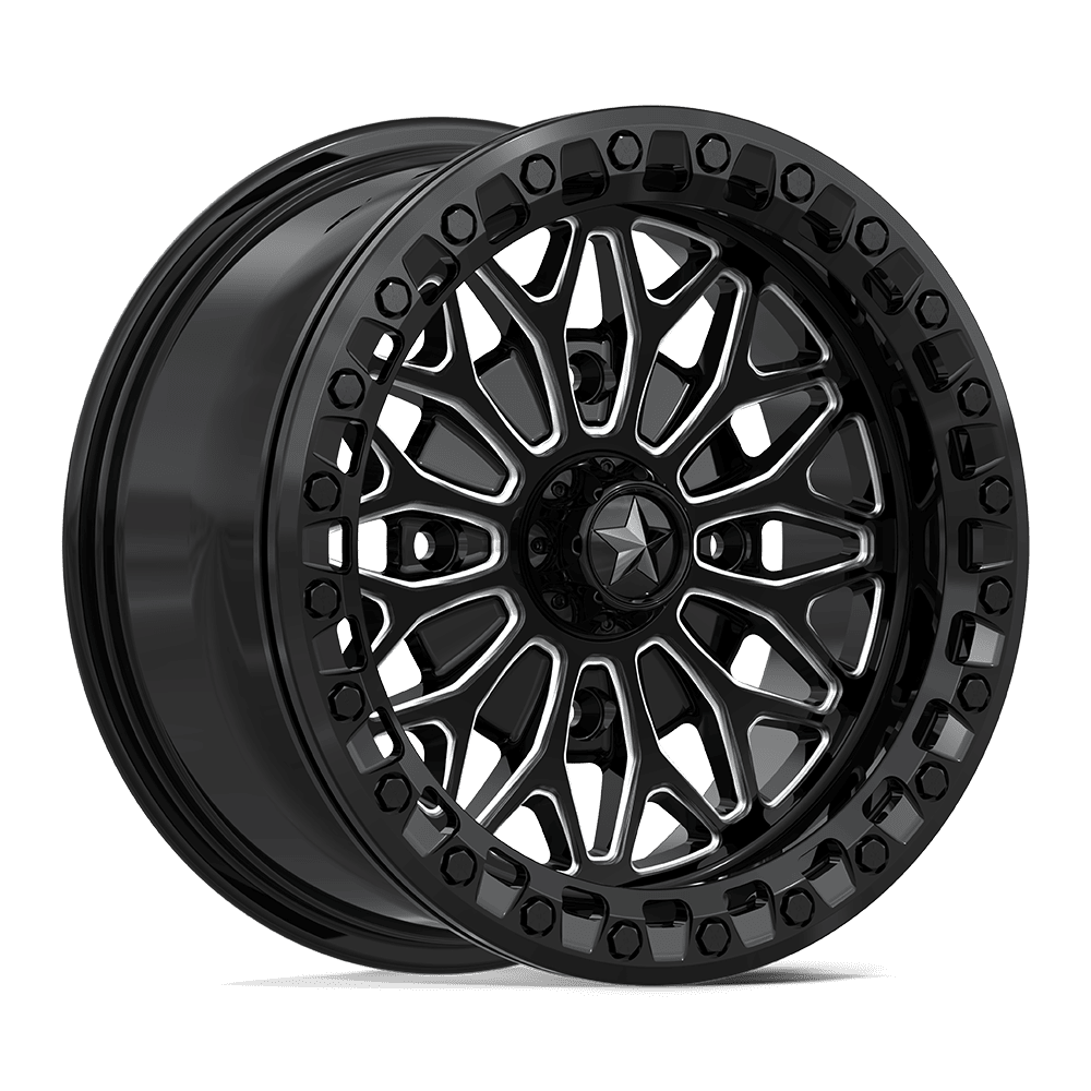 MSA Off-Road Ma53 Bolo Utv Beadlock 15x7 4x110 10 86 Gloss Black Milled
