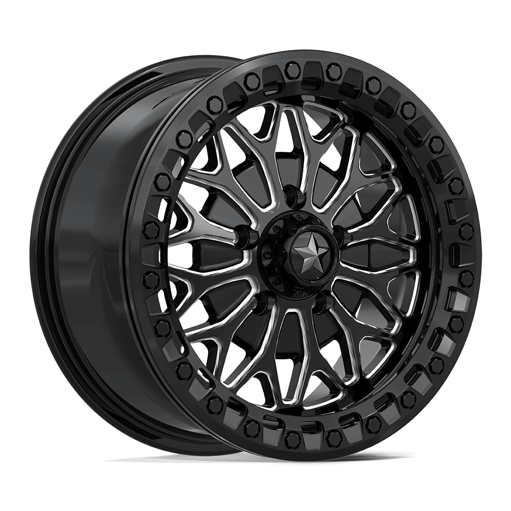 MSA Off-Road Ma53 Bolo Utv Beadlock 15x7 5x114.3 38 72.56 Gloss Black Milled