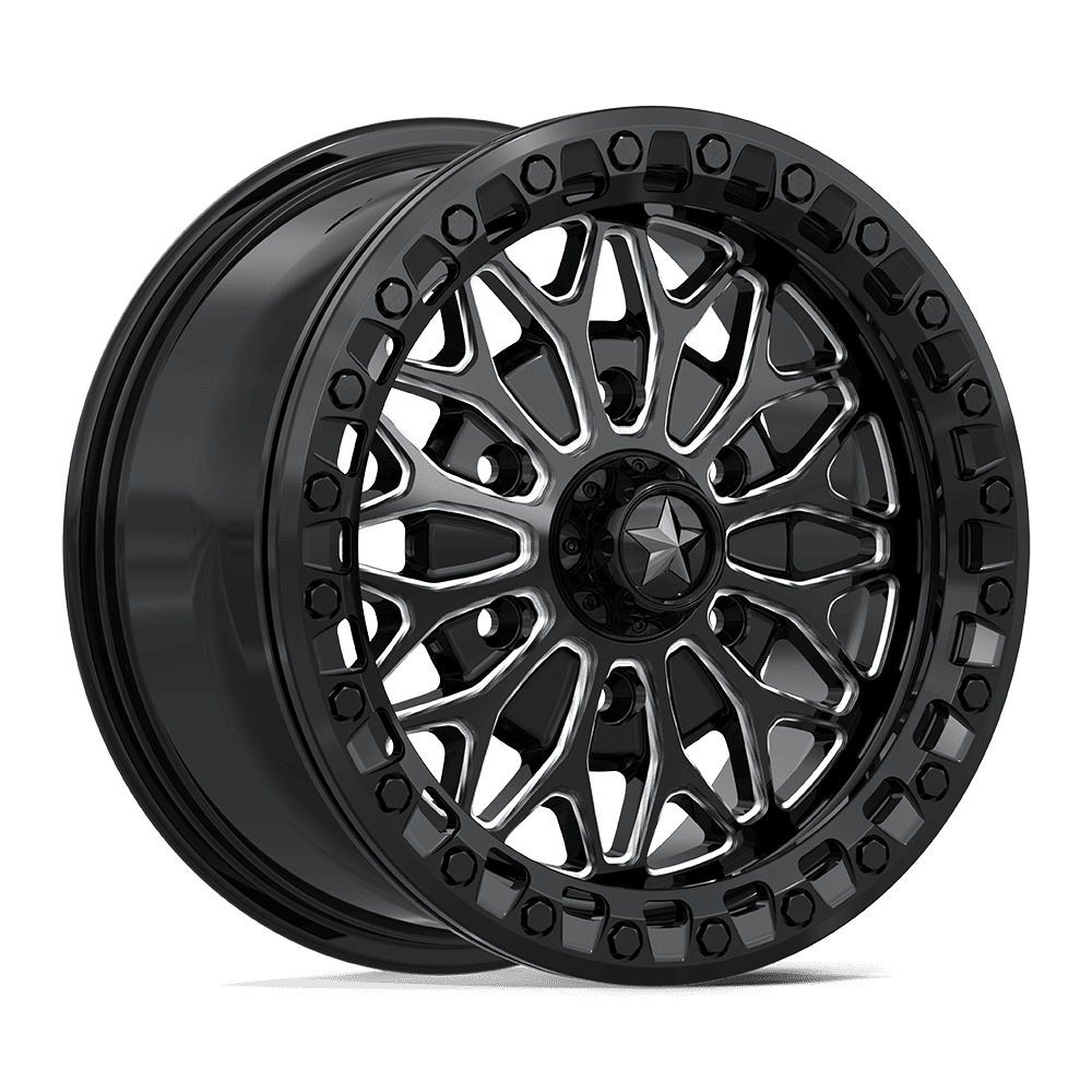 MSA Off-Road Ma53 Bolo Utv Beadlock 15x7 6x139.7 38 100.3 Gloss Black Milled