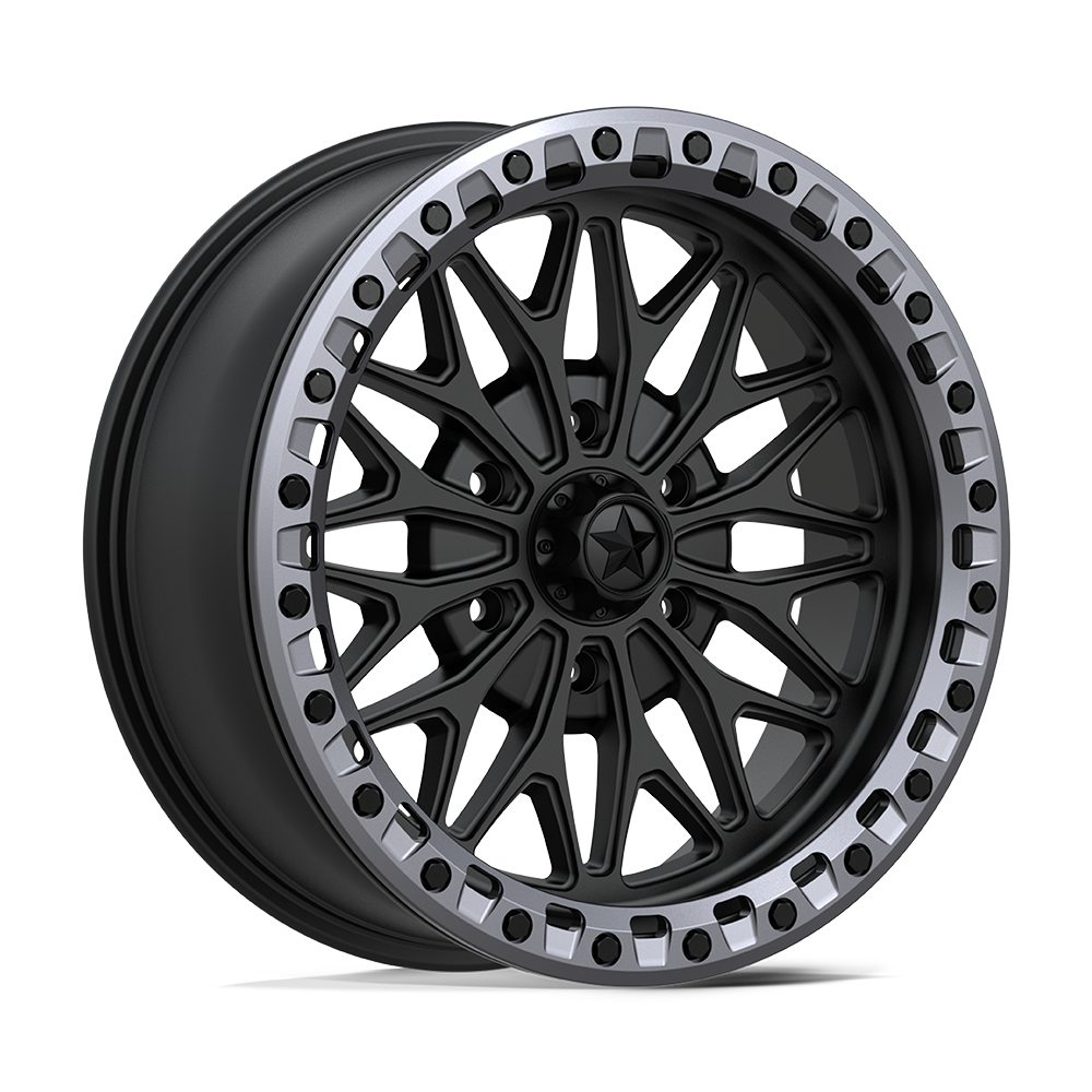 MSA Off-Road Ma53 Bolo Utv Beadlock 18x7 6x139.7 10 100.3 Matte Black Gl-gunmetal Rg