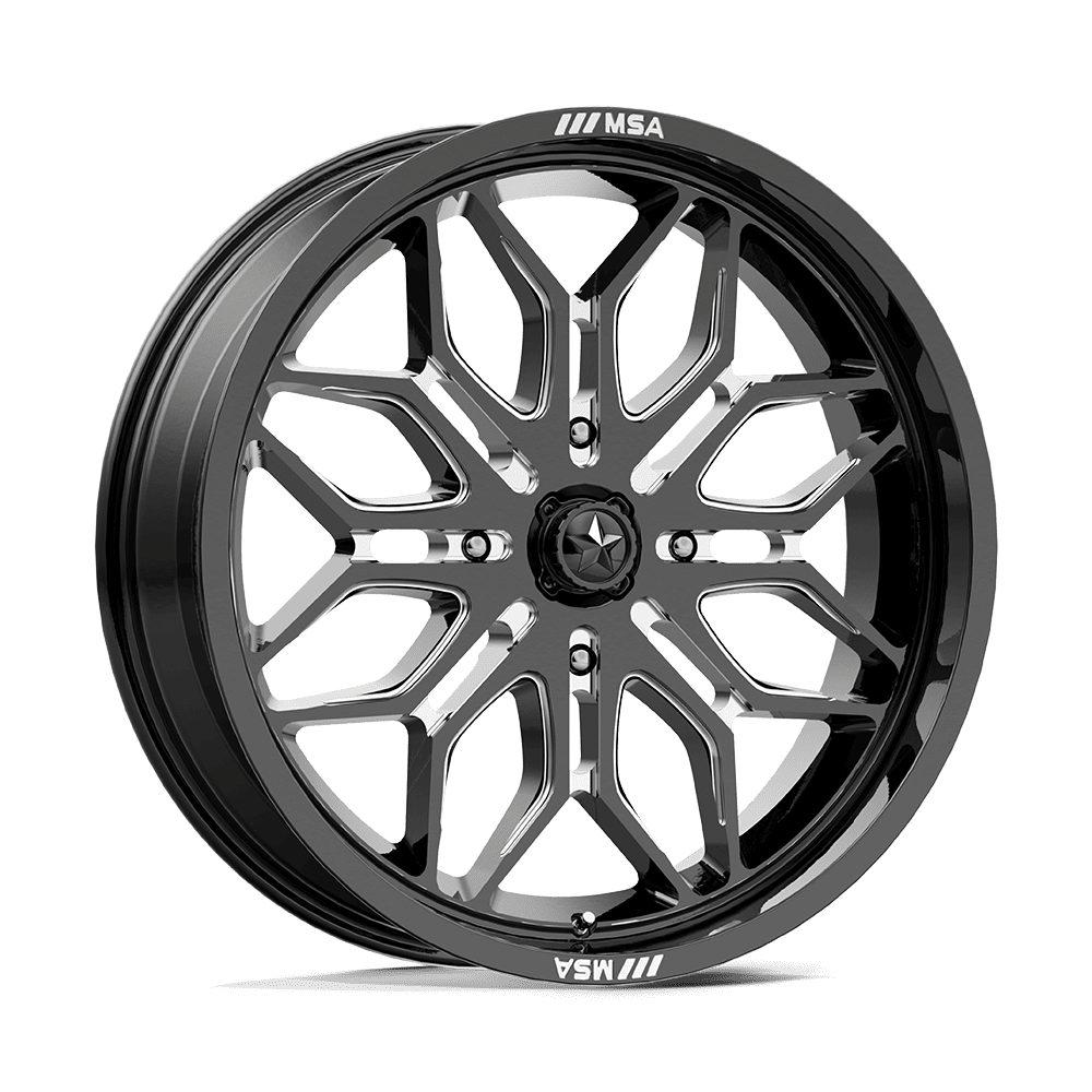 MSA Offroad Wheels M47 Sniper 24x7 4x137 10 96 Gloss Black Milled