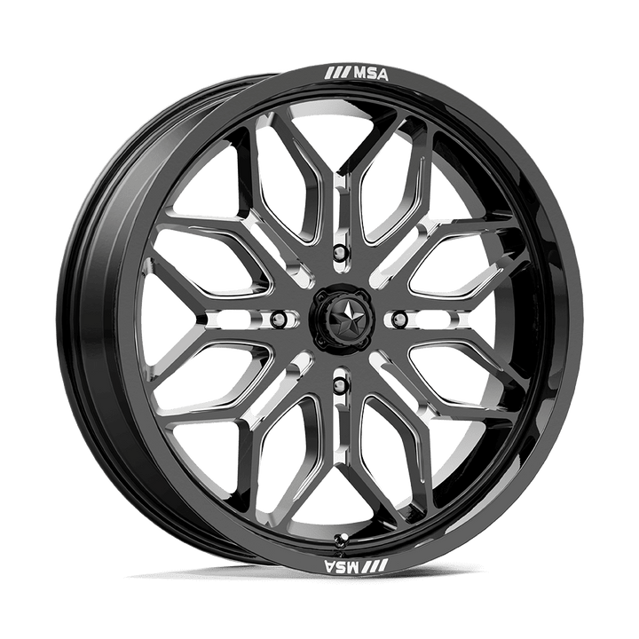 MSA Offroad Wheels M47 Sniper 24x7 4x156 10 115.1 Gloss Black Milled