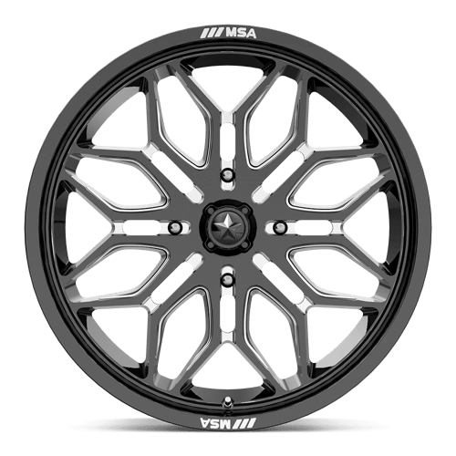 MSA Offroad Wheels M47 Sniper 20x7 4x156 10 115.1 Gloss Black Milled