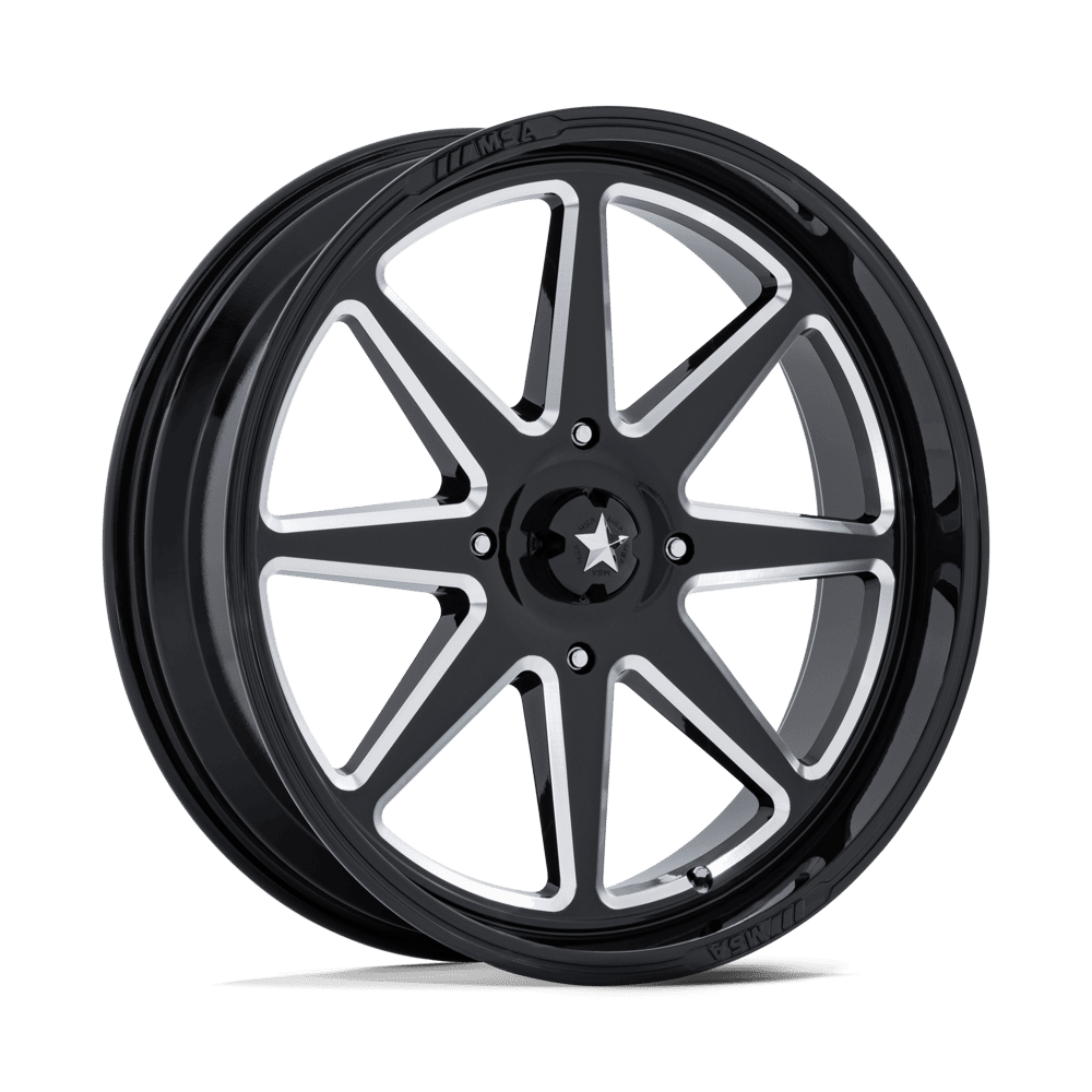 MSA Off-Road M54 Spark Utv 24x7 5x114.3 0 72.56 Gloss Black Milled