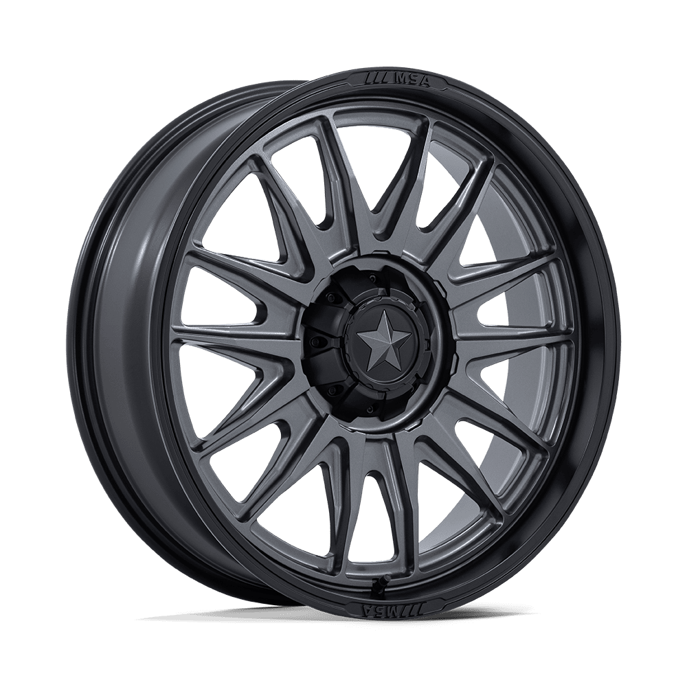 MSA Off-Road M55 Commander Utv 20x7 6x139.7 0 100.3 Matte Gunmetal M-blk Lip