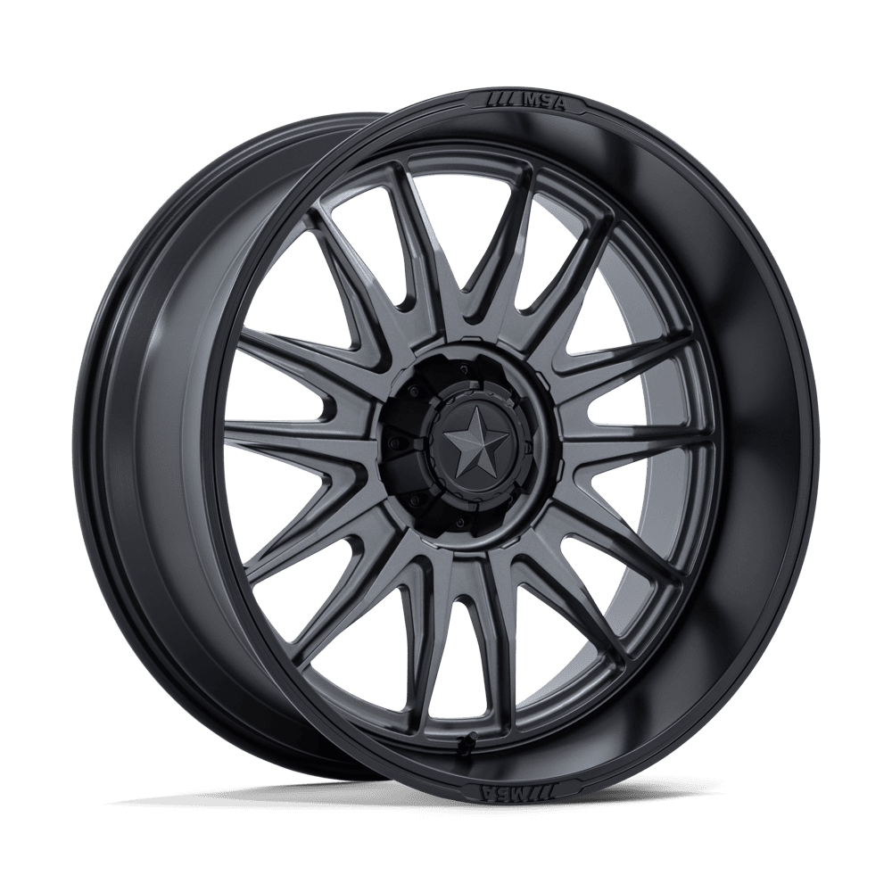 MSA Off-Road M55 Commander Utv 24x10 4x137 / 4x156 -25 110.1 Matte Gunmetal M-blk Lip