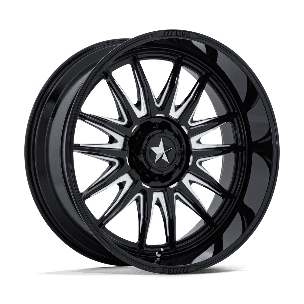 MSA Off-Road M55 Commander Utv 24x10 5x114.3 -25 72.56 Gloss Black Milled