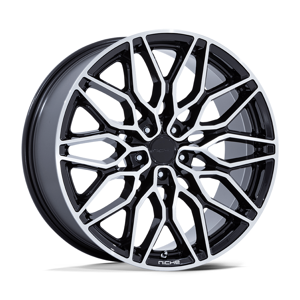 Niche 1PC Nc277 Calabria 5 22x9 5x112 20 66.56 Gloss Black Machined