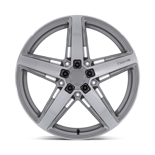 Niche 1pc M270 Teramo 20x9.5 5x114.3 25 70.7 Anthracite Brossé Teinte Visage Transparent