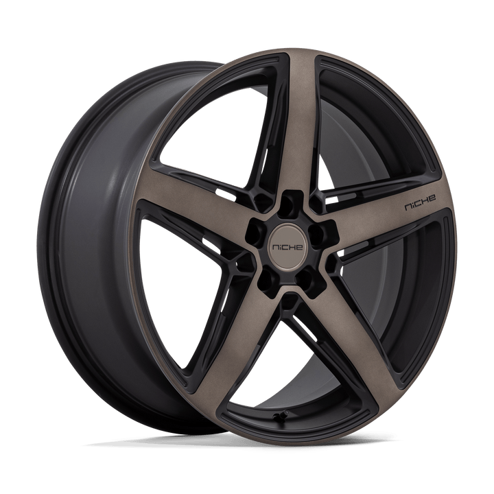 Niche 1 pièce M271 Teramo 20x9.5 5x114.3 25 70.7 noir mat avec Double teinte foncée