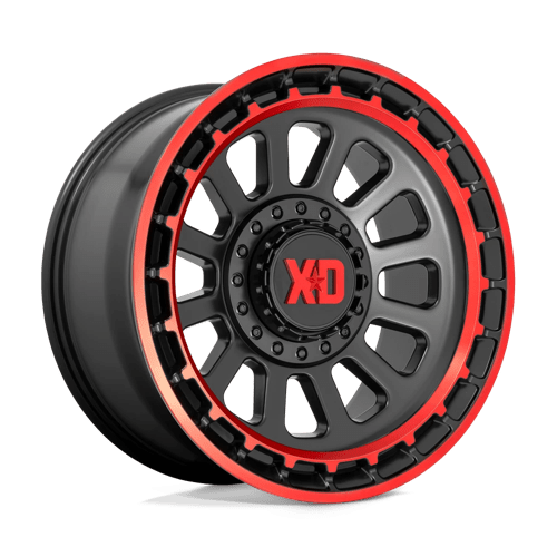 XD Wheels Xd856 Omega 17x9 5x127 / 5x139.7 0 78.1 Lèvre usinée noir satiné avec teinte rouge