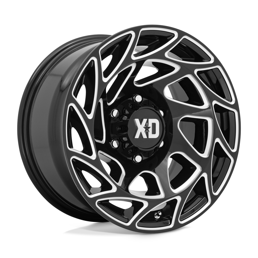 XD Wheels Xd860 Onslaught 22x12 8x170 -44 125.1 Noir Brillant Fraisé