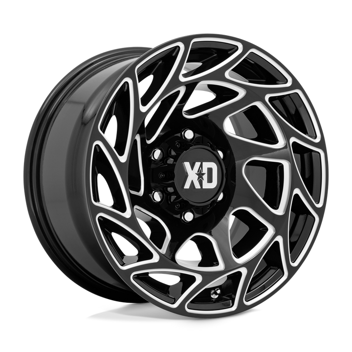 XD Wheels Xd860 Onslaught 22x12 8x170 -44 125.1 Noir Brillant Fraisé