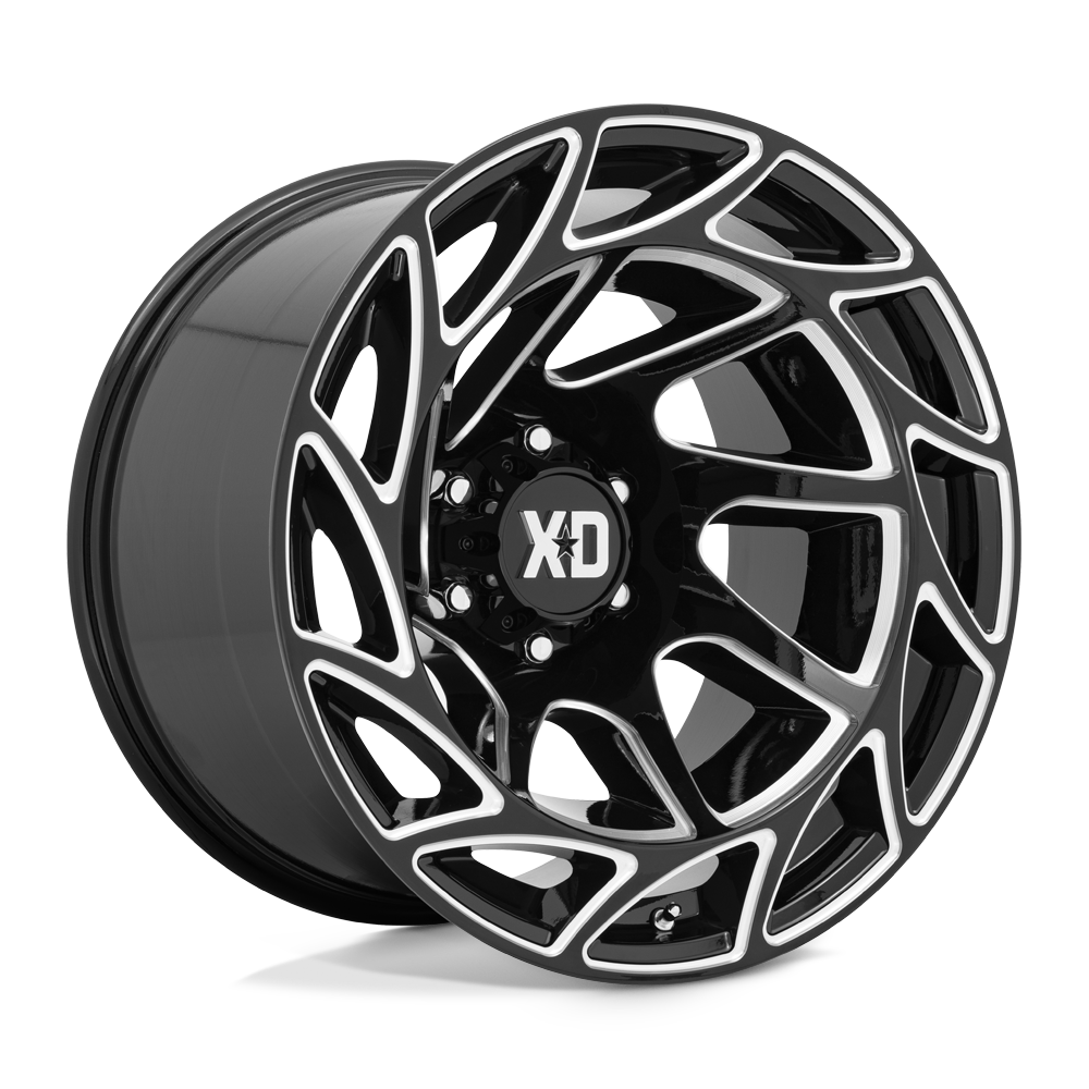 XD Wheels Xd860 Onslaught 20x12 6x139.7 -44 106.1 Noir Brillant Fraisé