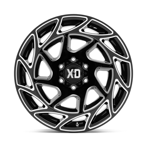 XD Wheels Xd860 Onslaught 20x12 6x139.7 -44 106.1 Noir Brillant Fraisé