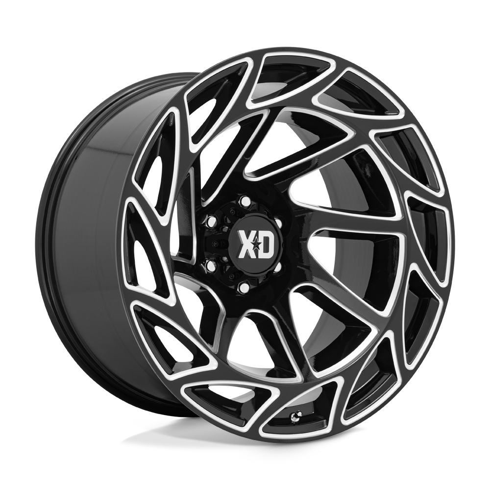XD Wheels Xd860 Onslaught 22x12 6x139.7 -44 106.1 Noir Brillant Fraisé