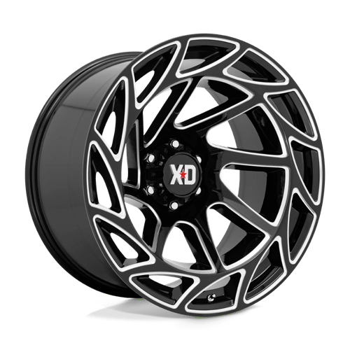 XD Wheels Xd860 Onslaught 22x12 6x139.7 -44 106.1 Noir Brillant Fraisé