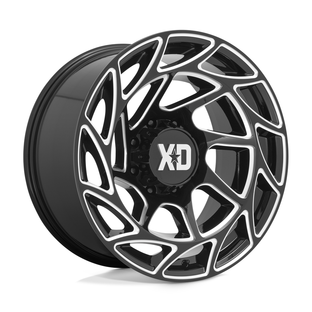 XD Wheels Xd860 Onslaught 20x10 8x165.1 -18 125.1 Noir Brillant Fraisé