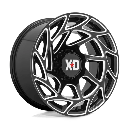 XD Wheels Xd860 Onslaught 20x10 8x170 -18 125.1 Noir Brillant Fraisé