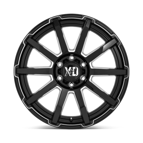 XD Wheels Xd847 Outbreak 22x10 8x165.1 12 125.1 Noir Brillant Fraisé