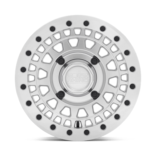 Black Rhino Powersports Parker UTV Beadlock 15x7 4x156 51 132 Argent avec face coupée miroir