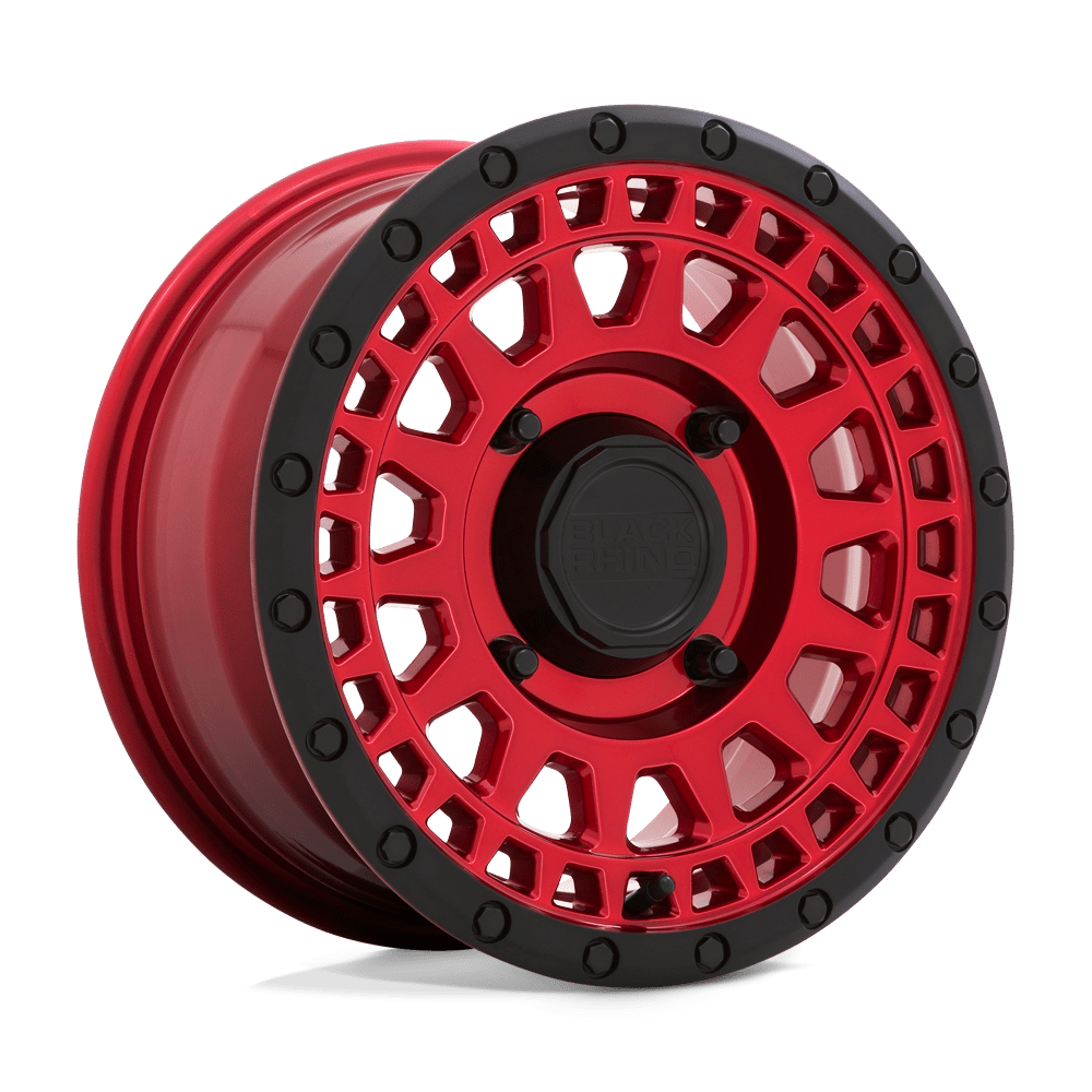 Black Rhino Powersports Parker UTV 14x7 4x110 52 80.2 Candy Red With Black Lip