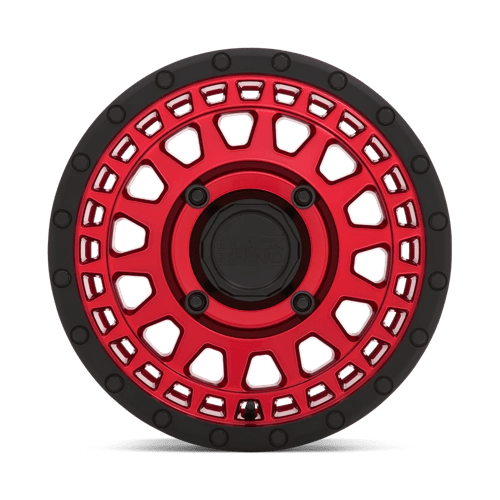 Black Rhino Powersports Parker UTV 14x7 4x110 52 80.2 Candy Red With Black Lip