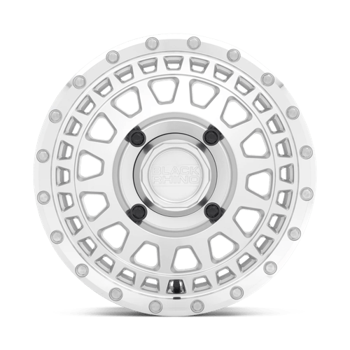 Black Rhino Powersports Parker UTV 14x7 4x156 51 132 Silver With Mirror Cut Face