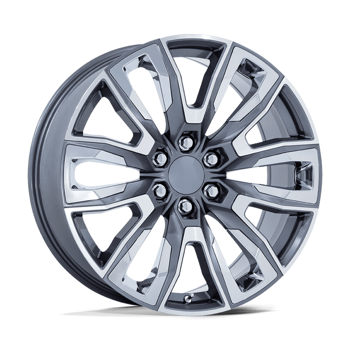 Performance Replicas Pr225 22x9 6x139.7 28 78.1 Gloss Gunmetal Machined With Chrome Accents