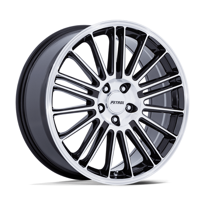 Petrol Pe001 P1d 17x8 5x100 35 72.56 Gloss Black With Machined Face