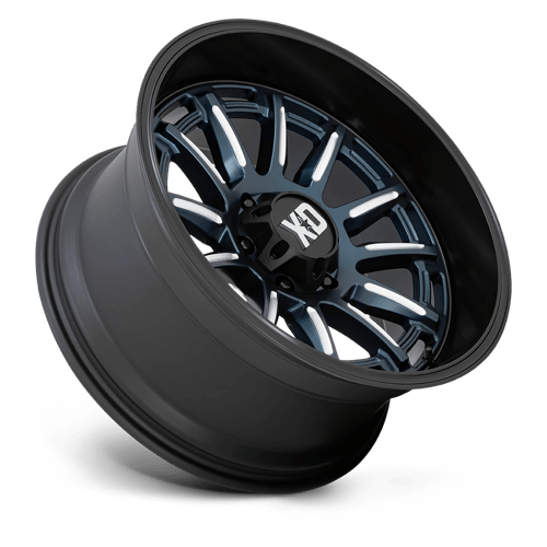XD Wheels Xd865 Phoenix 20x9 6x139.7 0 106.1 Bleu métallisé fraisé avec lèvre noire