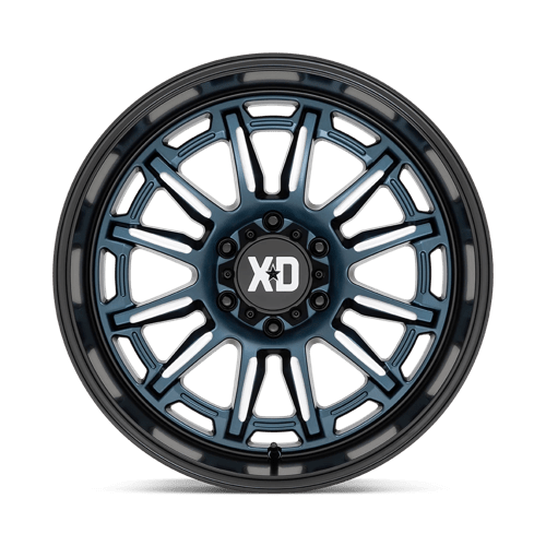 XD Wheels Xd865 Phoenix 20x9 6x139.7 0 106.1 Bleu métallisé fraisé avec lèvre noire