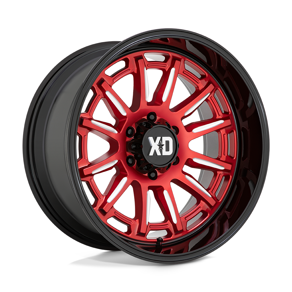 XD Wheels Xd865 Phoenix 20x9 6x135 18 87.1 Rouge Bonbon Fraisé Avec Lèvre Noire