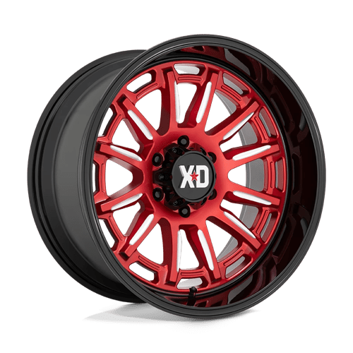 XD Wheels Xd865 Phoenix 20x9 6x135 18 87.1 Rouge Bonbon Fraisé Avec Lèvre Noire