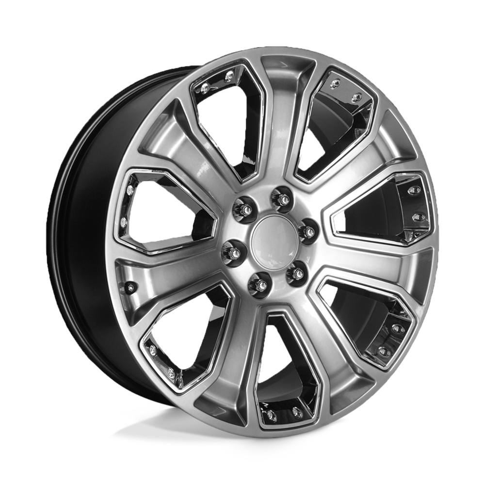 Performance Replicas Pr113 22x9 6x139.7 24 78.1 Hyper Silver Dark With Chrome Accents
