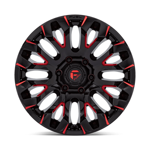 Fuel Off-Road D829 Quake 18x9 6x139.7 1 106.1 Gloss Black Milled Red Tint