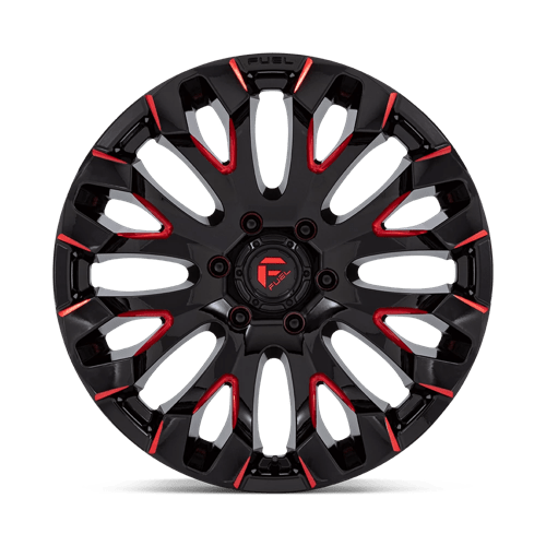 Carburant Off-Road D829 Quake 20x9 6x139.7 1 106.1 Noir Brillant Teinte Rouge Fraisé