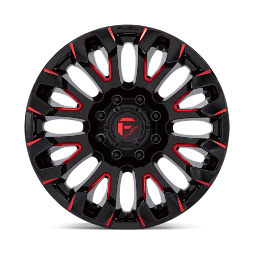 Carburant Off-Road D829 Quake 20x9 8x180 1 124.2 Noir Brillant Teinte Rouge Fraisé