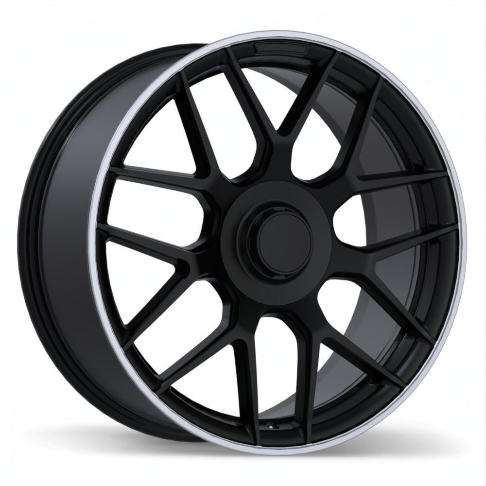 Replika R272 20x8.5 5x112mm +48 66.5mm  Satin Black with Machined Lip