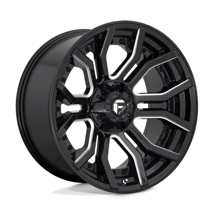 CARBURANT TOUT-TERRAIN D711 RAGE 20X10 6X135 / 6X139.7 -18 106.1 NOIR BRILLANT FRAISÉ