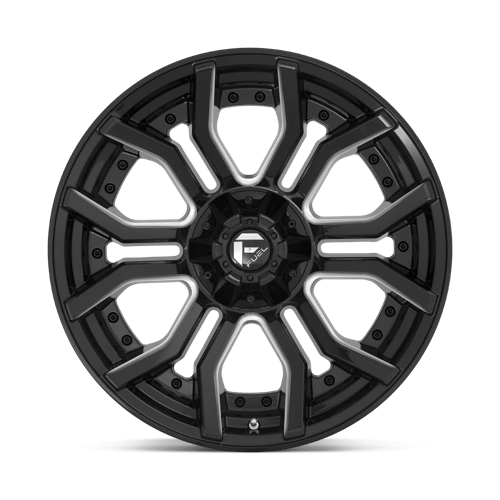 CARBURANT TOUT-TERRAIN D711 RAGE 20X10 6X135 / 6X139.7 -18 106.1 NOIR BRILLANT FRAISÉ