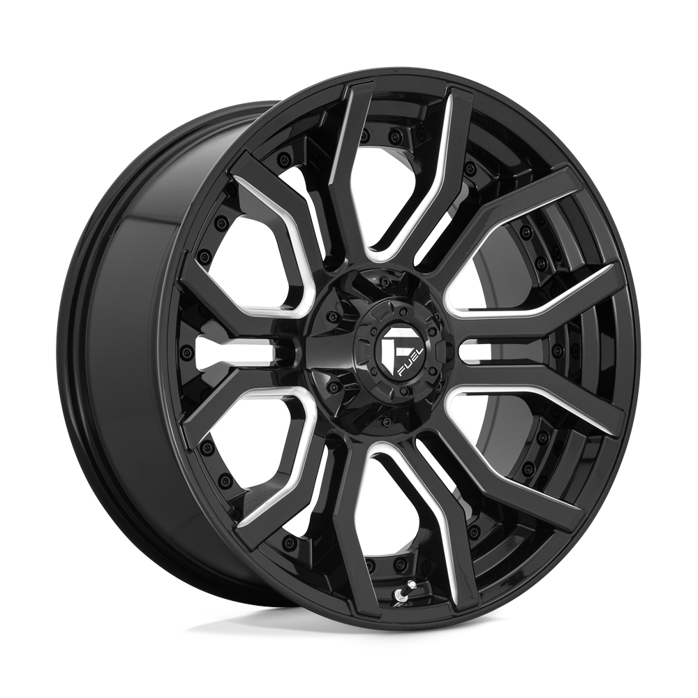 CARBURANT TOUT-TERRAIN D711 RAGE 20X9 5X127 / 5X139.7 1 87.1 NOIR BRILLANT FRAISÉ