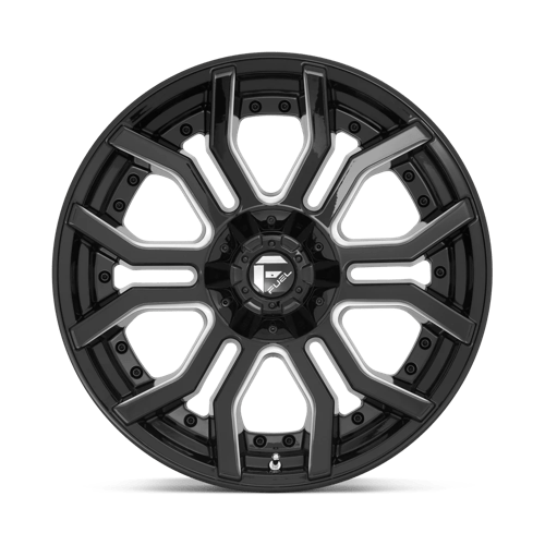 CARBURANT TOUT-TERRAIN D711 RAGE 20X9 5X127 / 5X139.7 1 87.1 NOIR BRILLANT FRAISÉ